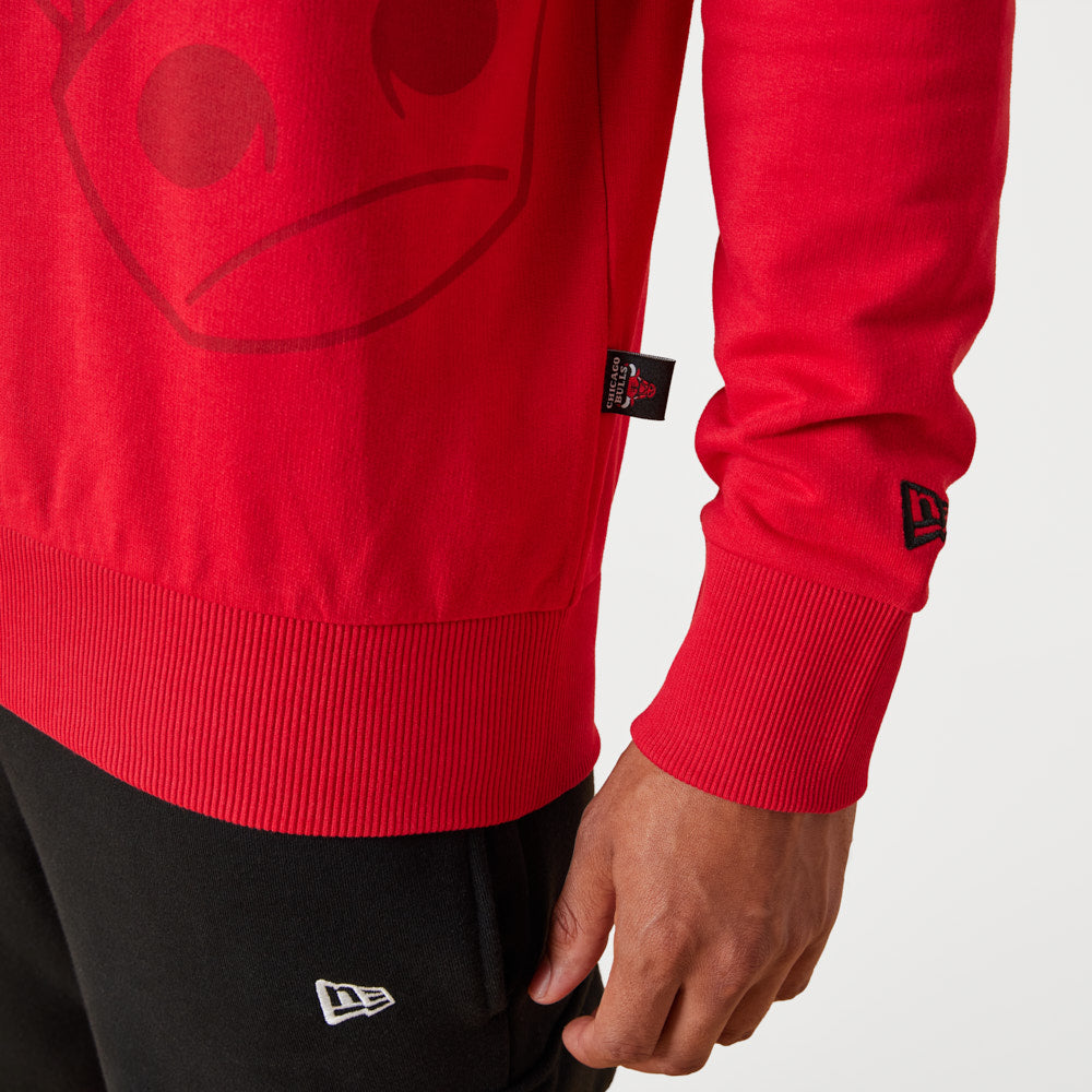 Felpa Chicago Bulls Washed Graphic Rossa