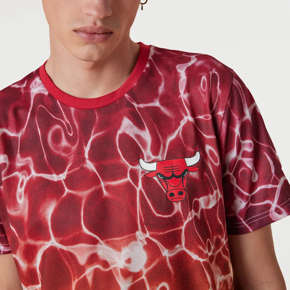 T-Shirt Chicago Bulls NBA Team Stampa colorata effetto acqua