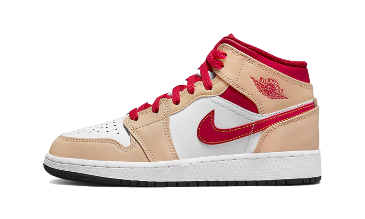 NIKE AIR JORDAN 1 MID BEIGE RED