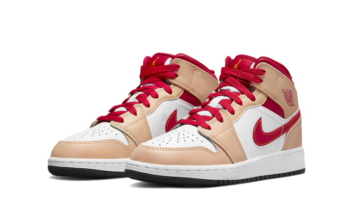 NIKE AIR JORDAN 1 MID BEIGE RED