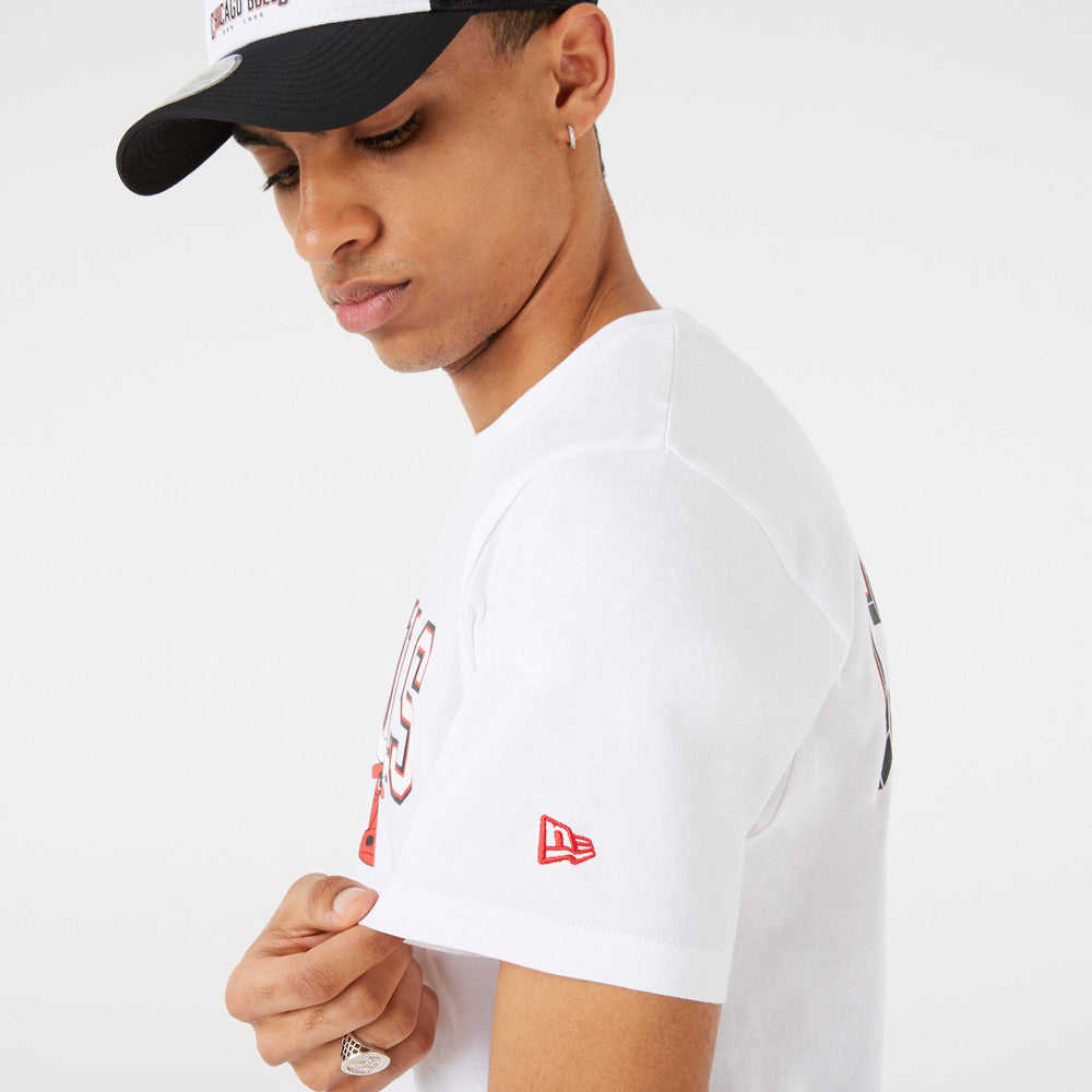 NEW ERA Chicago Bulls NBA Throwback Graphic T-Shirt Bianca