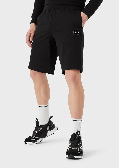 EA7 Bermuda in cotone con maxi logo NEW COLLECTION