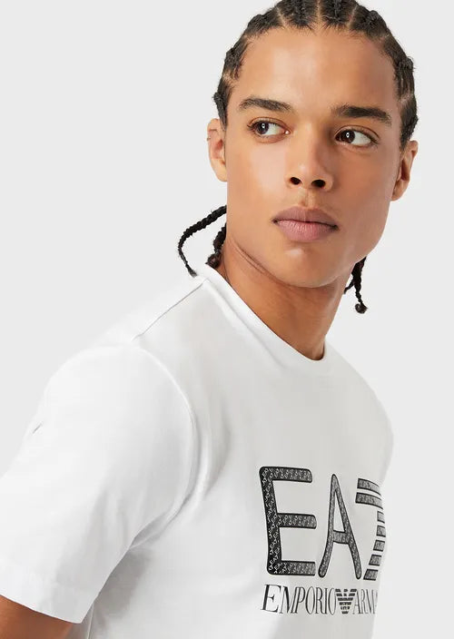 EA7 Graphic Series T-shirt in cotone con stampa a contrasto NEW COLLECTION