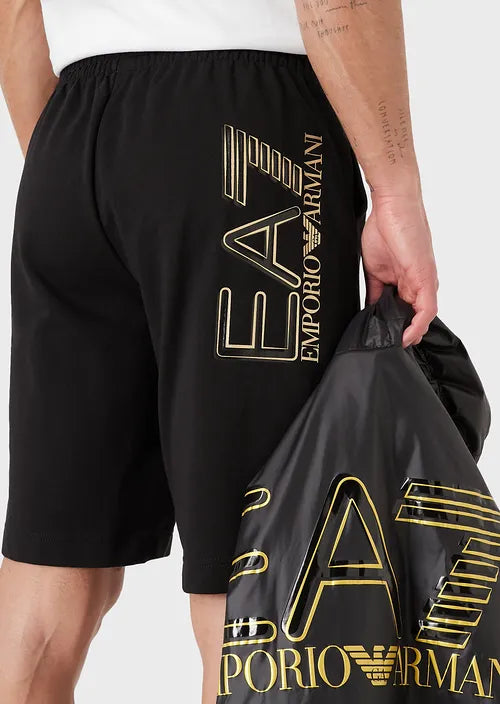 EA7 Bermuda in cotone con maxi logo NEW COLLECTION