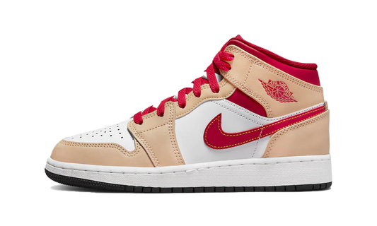 NIKE AIR JORDAN 1 MID BEIGE RED