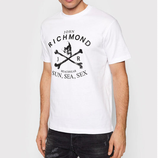 T-shirt JOHN RICHMOND stampa teschio bianco NEW COLLECTION