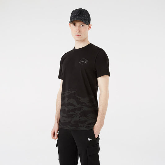 NEW ERA LA Lakers Reflective Camo T-Shirt Nera